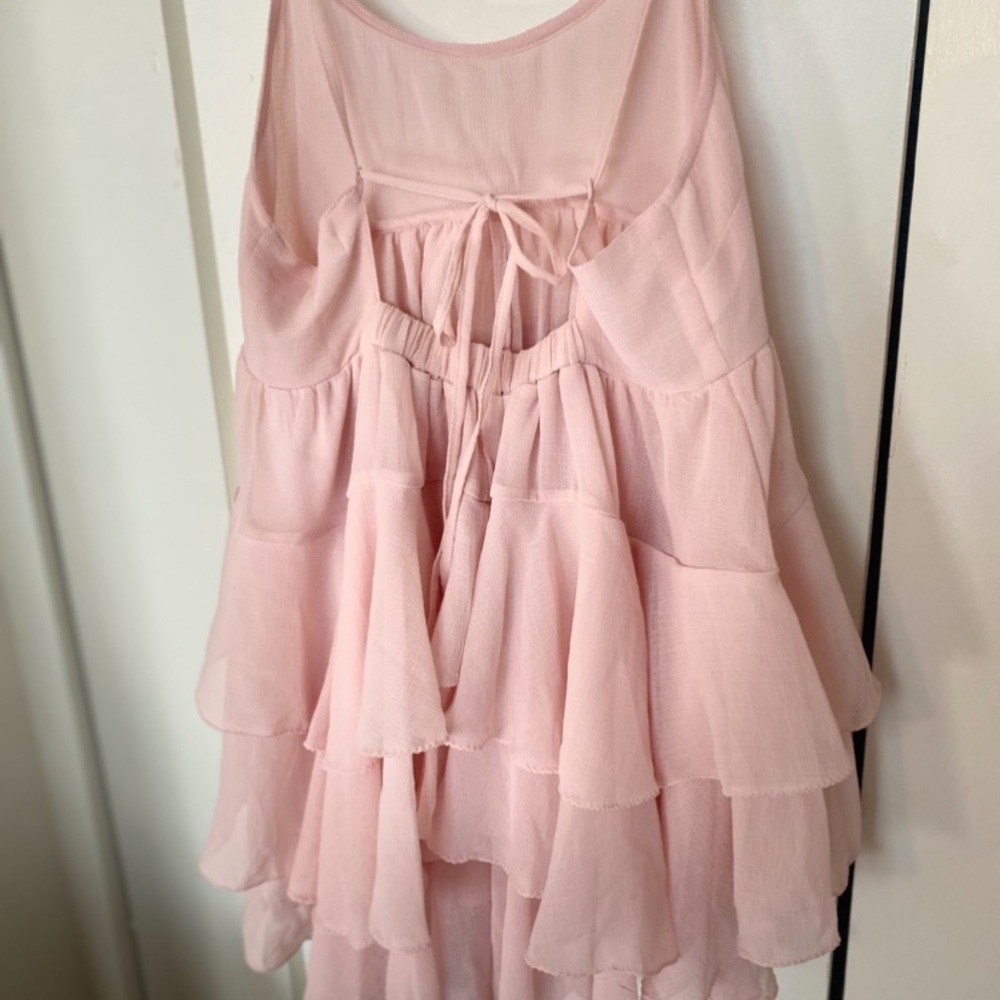 Free People Pink Ruffle Mini Dress - Picture 3 of 5